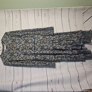 See BY Chloe Black Floral Long Sleeve Dress Tiered Ruffle Hem Midi